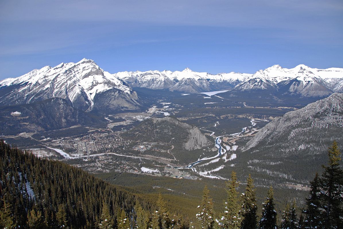 12 Banff Below Cascade Mountain, Bow River, Tunnel Mountain, Mount Astley, Mount Aylmer, Mount Inglismaldie, Mount Girouard From Sulphur Mountain At Top Of Banff Gondola In Winter